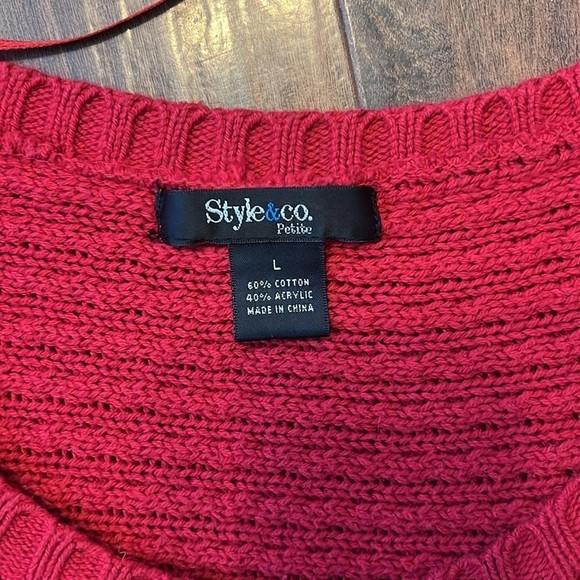 Style and Co. Cotton Sweater, Sz. L. - Picture 6 of 7